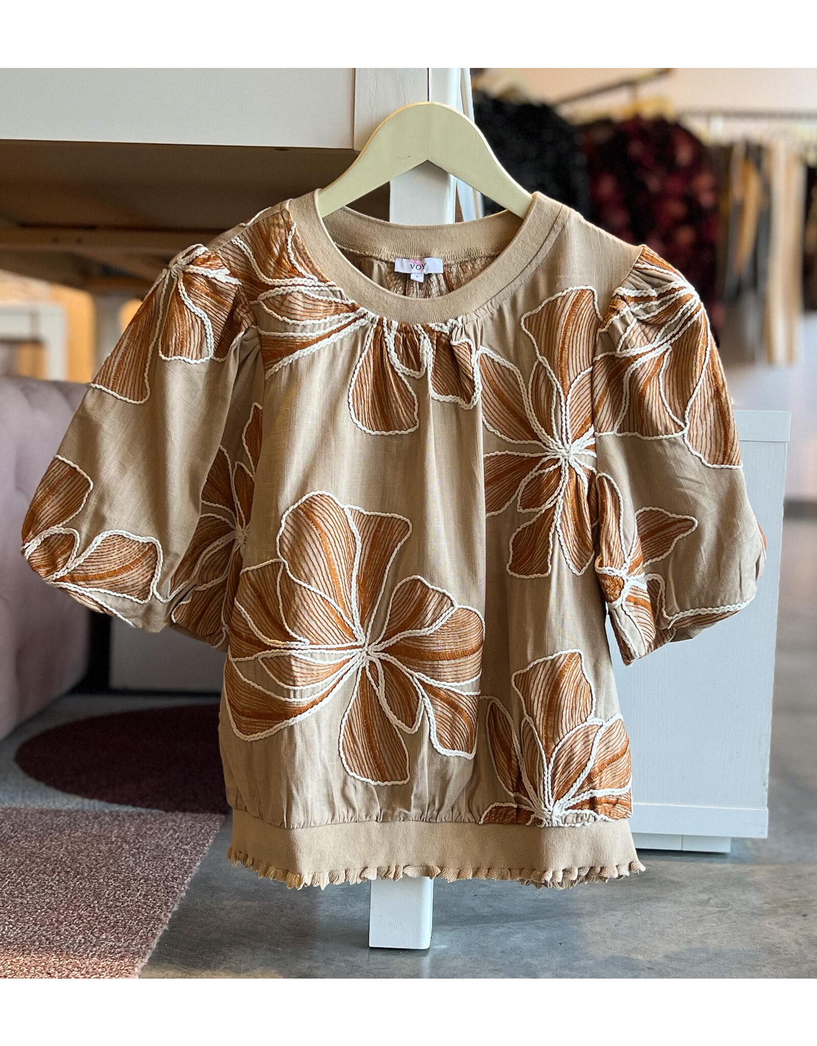 MALONE FLORAL DETAIL TOP