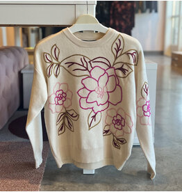 LEANDER FLORAL EMBROIDERED SWEATER