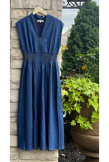 ANTHONY SMOCKED WAIST MIDI DRESS