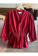 ORLANDO 3/4 SLEEVE SMOCKED WAIST TOP