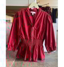 ORLANDO 3/4 SLEEVE SMOCKED WAIST TOP