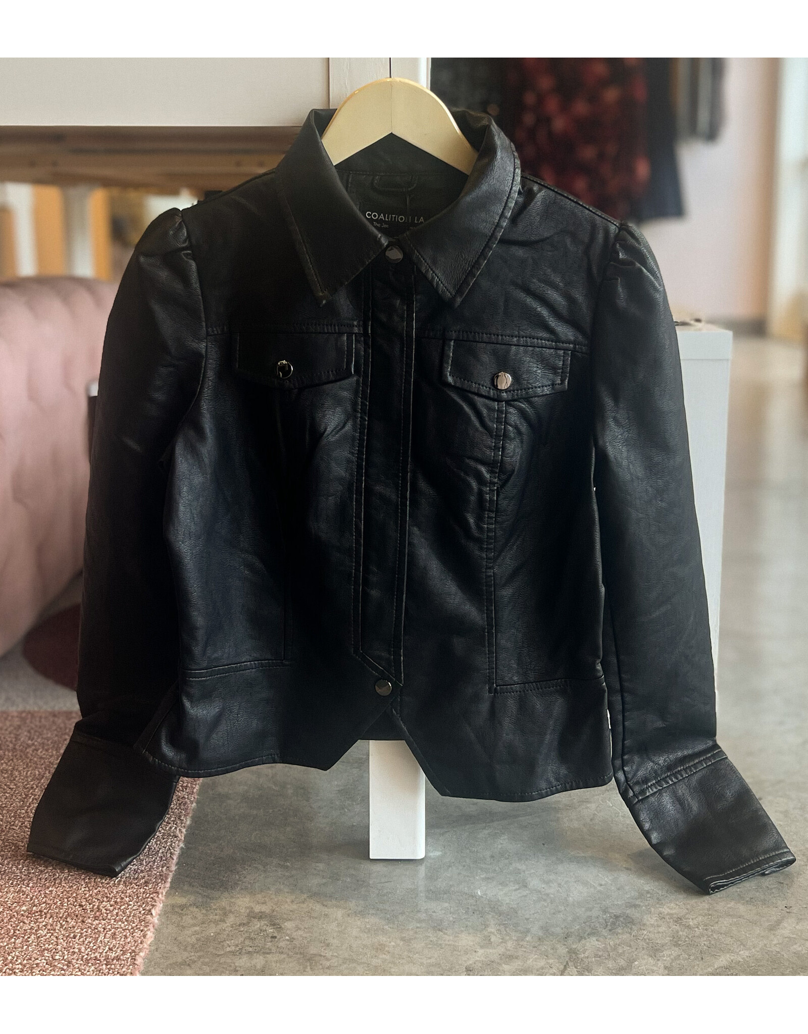 HUBBELL FAUX LEATHER JACKET