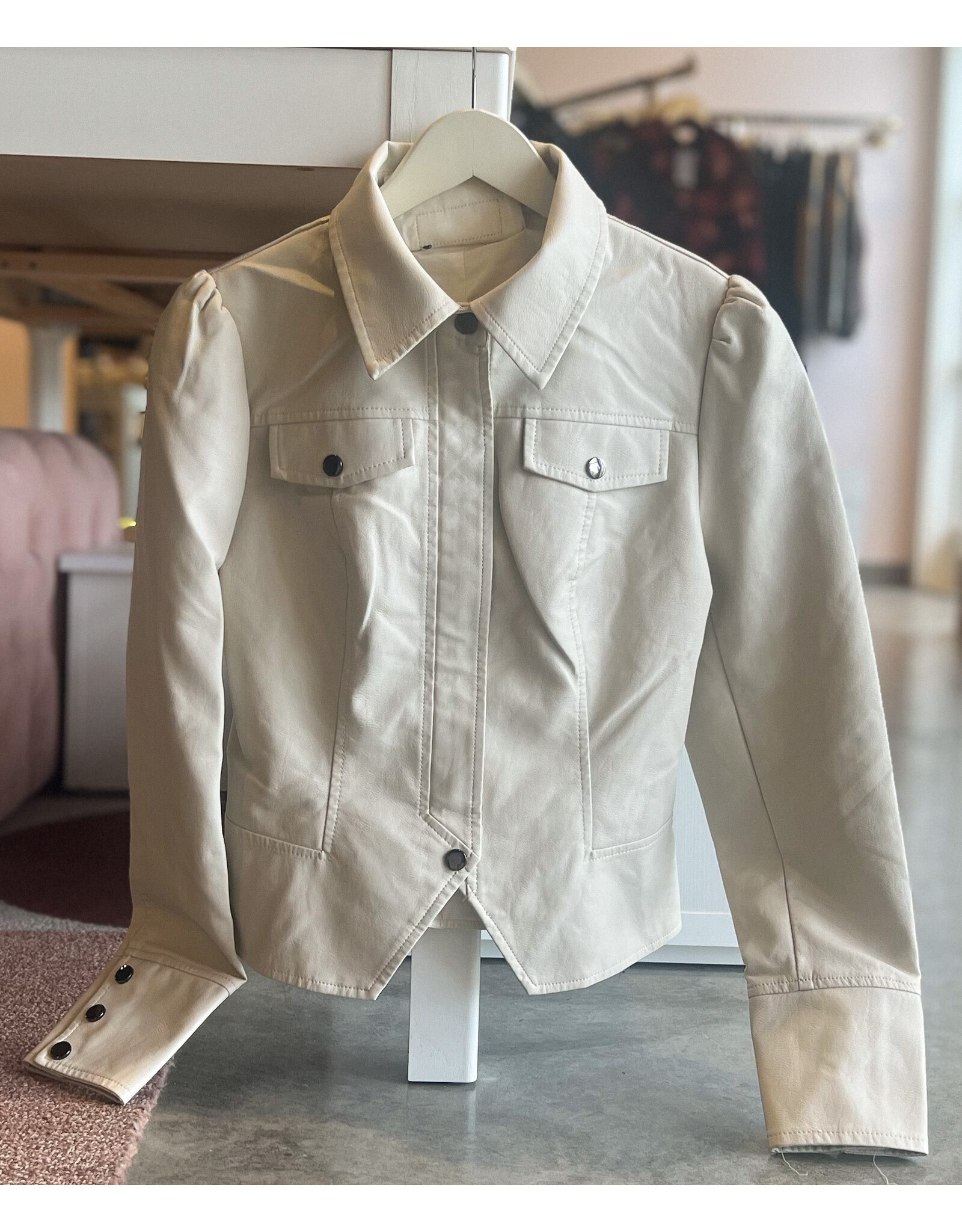 HUBBELL FAUX LEATHER JACKET
