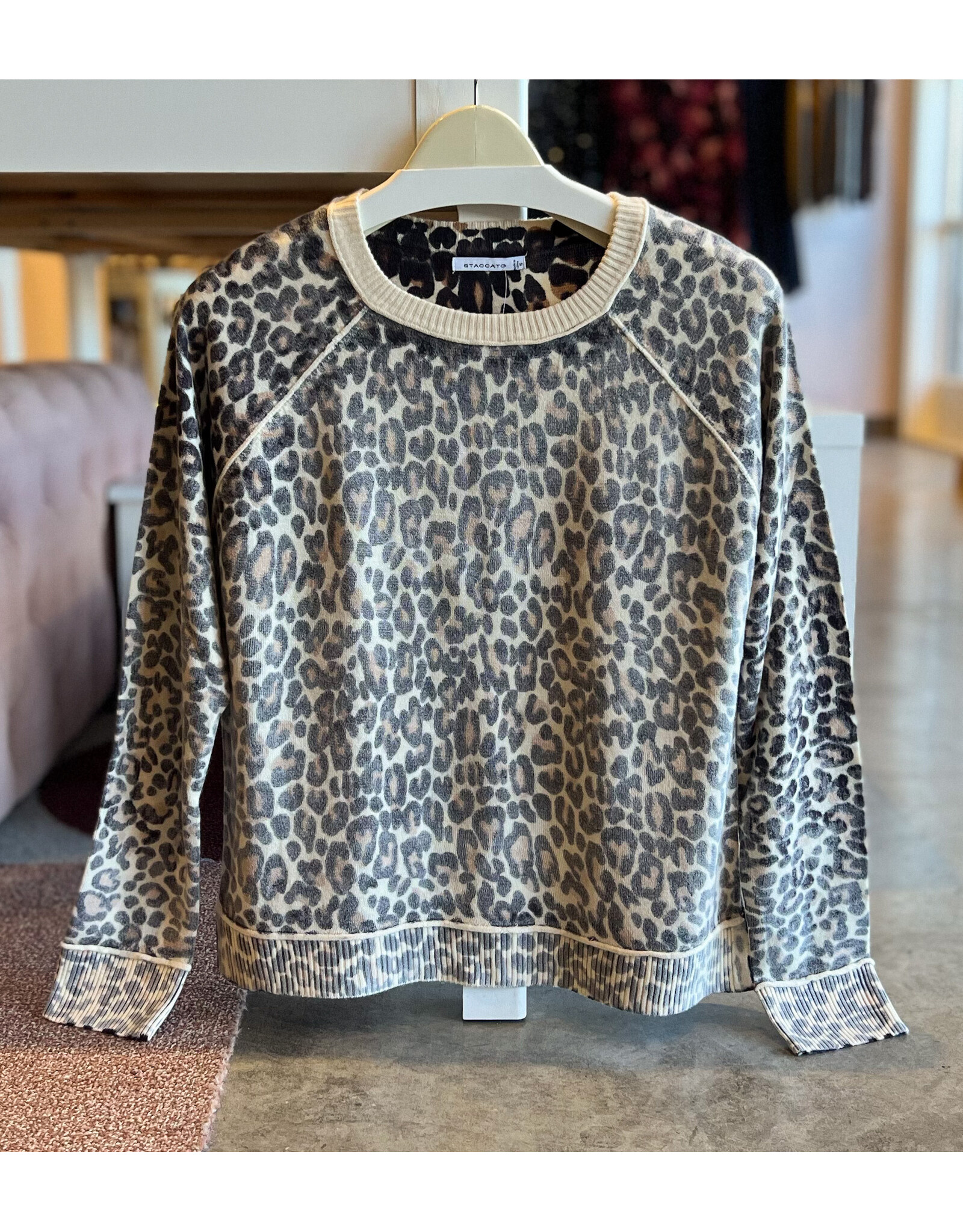 REHAN LEOPARD PRINT SWEATER