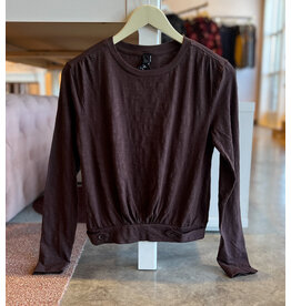 INDIVAR SHIRRD LS CREW PAULETS TOP