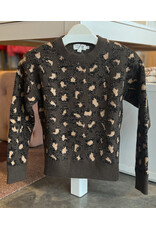 MOLLY BRACKEN HARUTO LEOPARD PRINT SWEATER