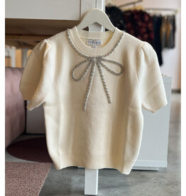 DANTE BEADED BOW SWEATER TOP