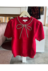 DANTE BEADED BOW SWEATER TOP