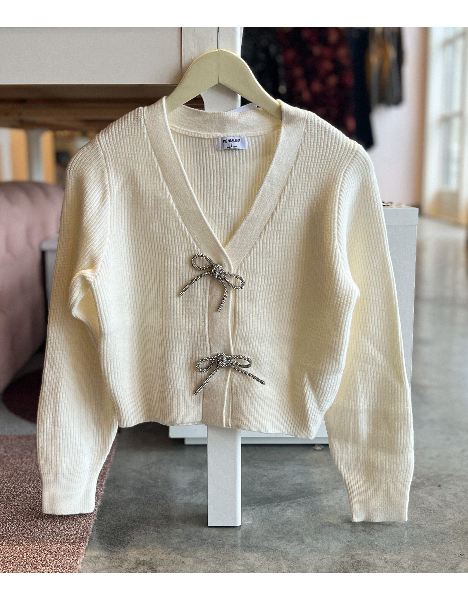 OTTOLIE BOW DETAIL CARDIGAN