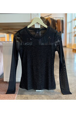 SANCTUARY SPARKLE MESH CREW TEE