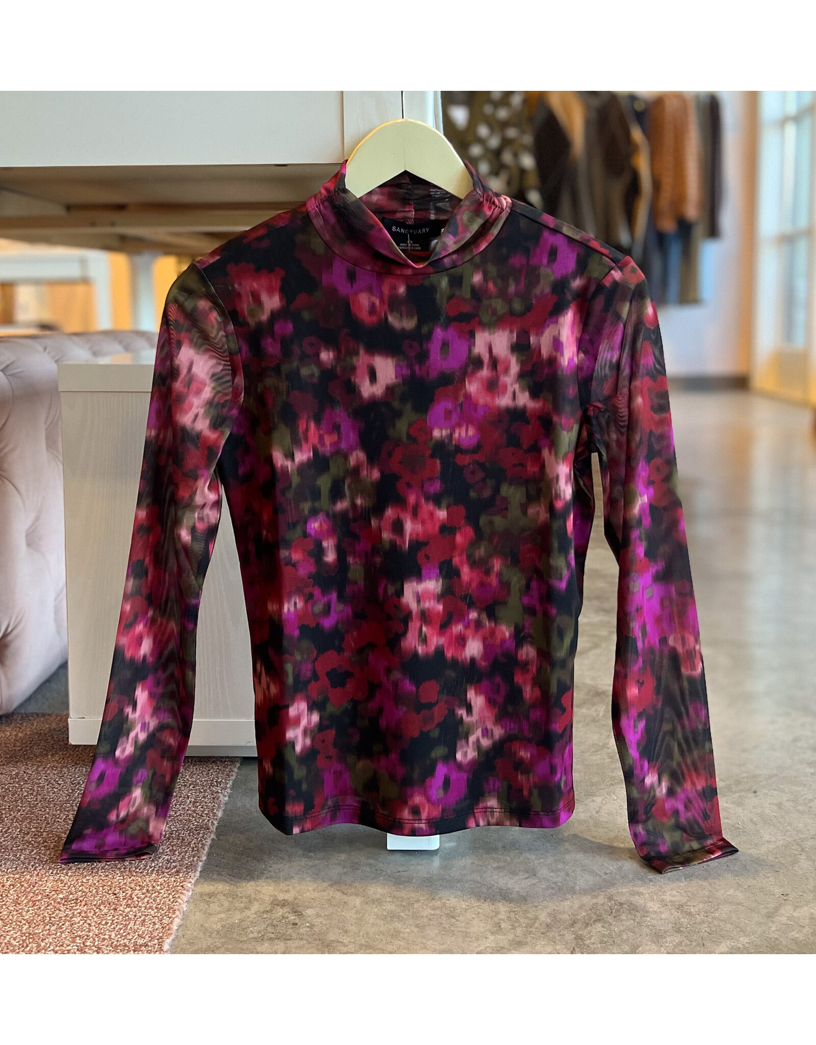 SANCTUARY L/S MESH MOCK TOP