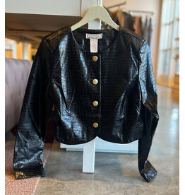 PERRAN FAUX LEATHER BOLERO JACKET