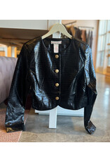 PERRAN FAUX LEATHER BOLERO JACKET