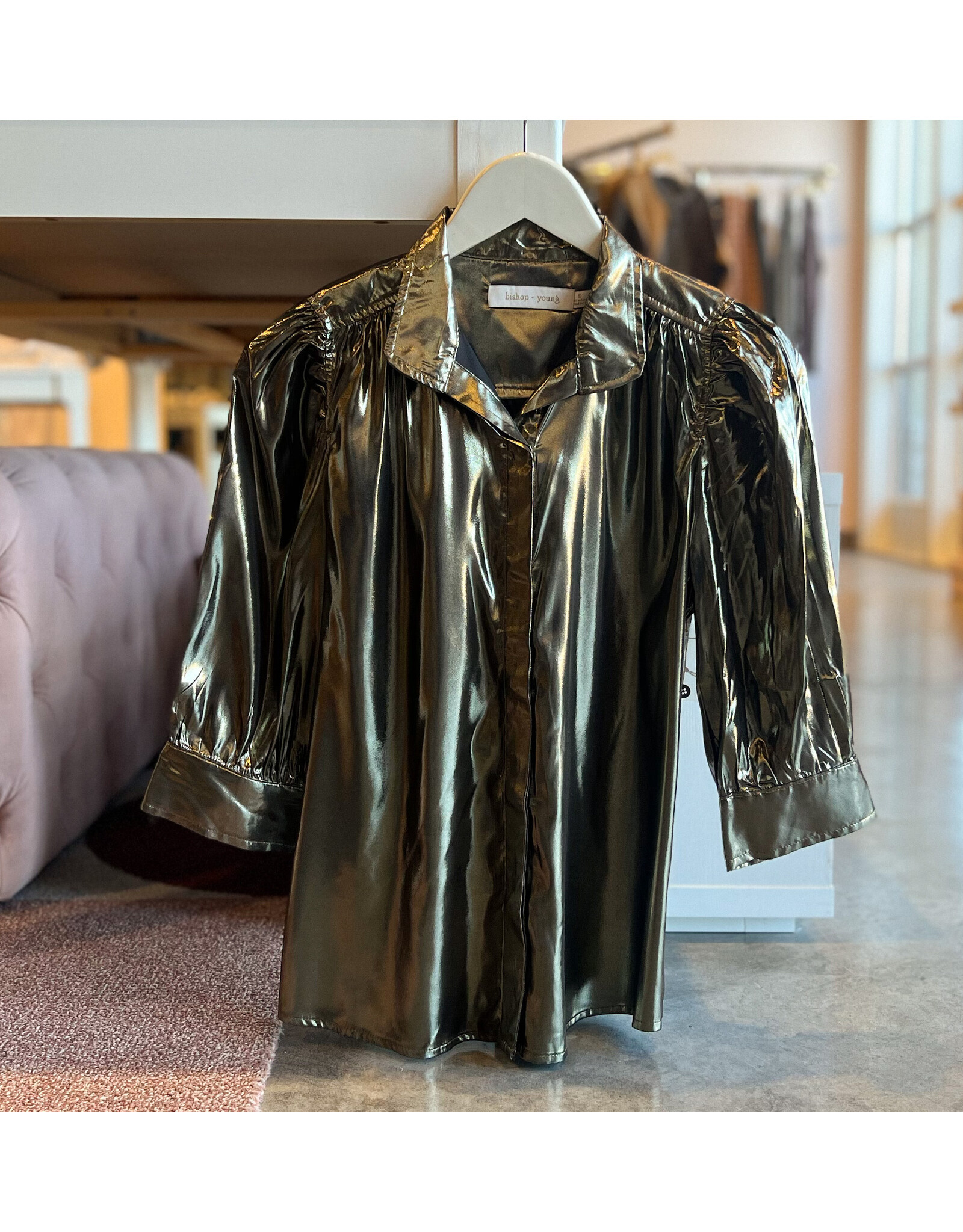 BISHOP + YOUNG CATE RUCHED SLEEVE TOP