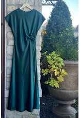 LLEWELLYN SATIN DRAPED MIDI DRESS