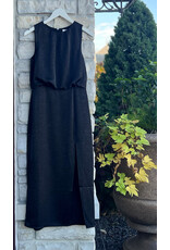 TADEO SILKY SIDE SLIT MIDI DRESS