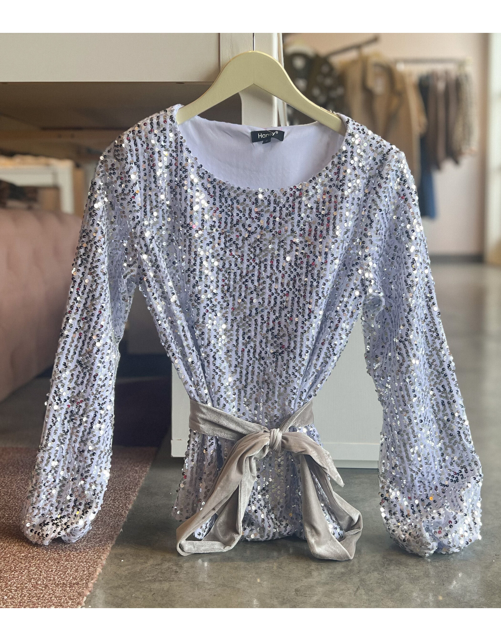 KIAN VELVET SEQUIN TOP