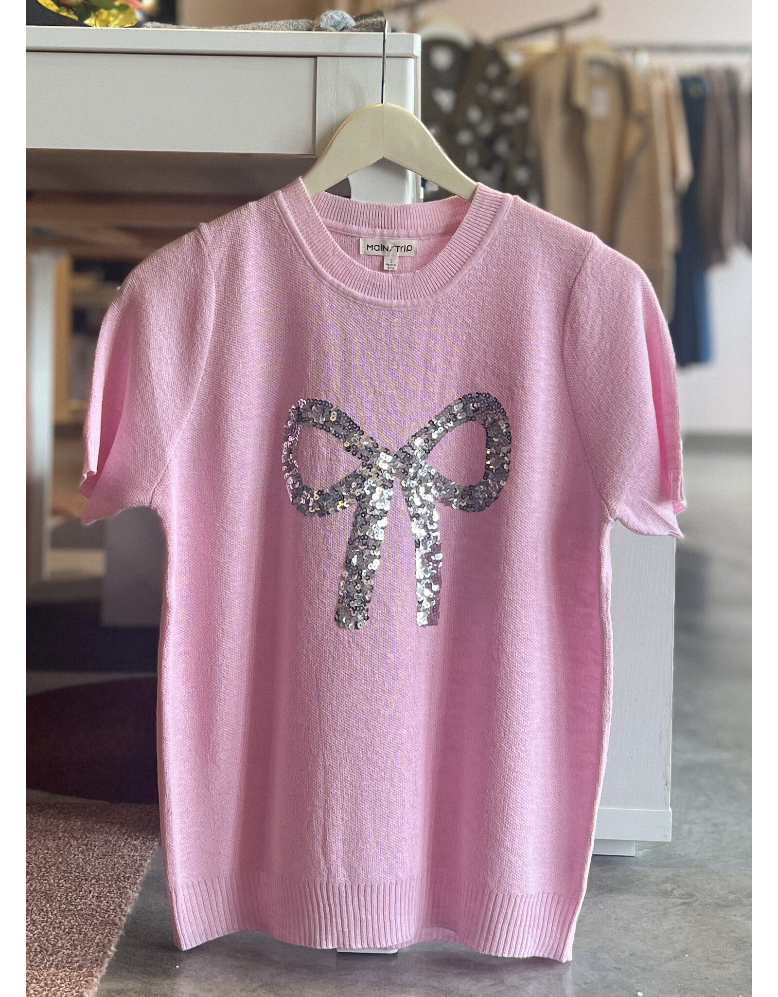 TASNIM SEQUIN BOW TOP