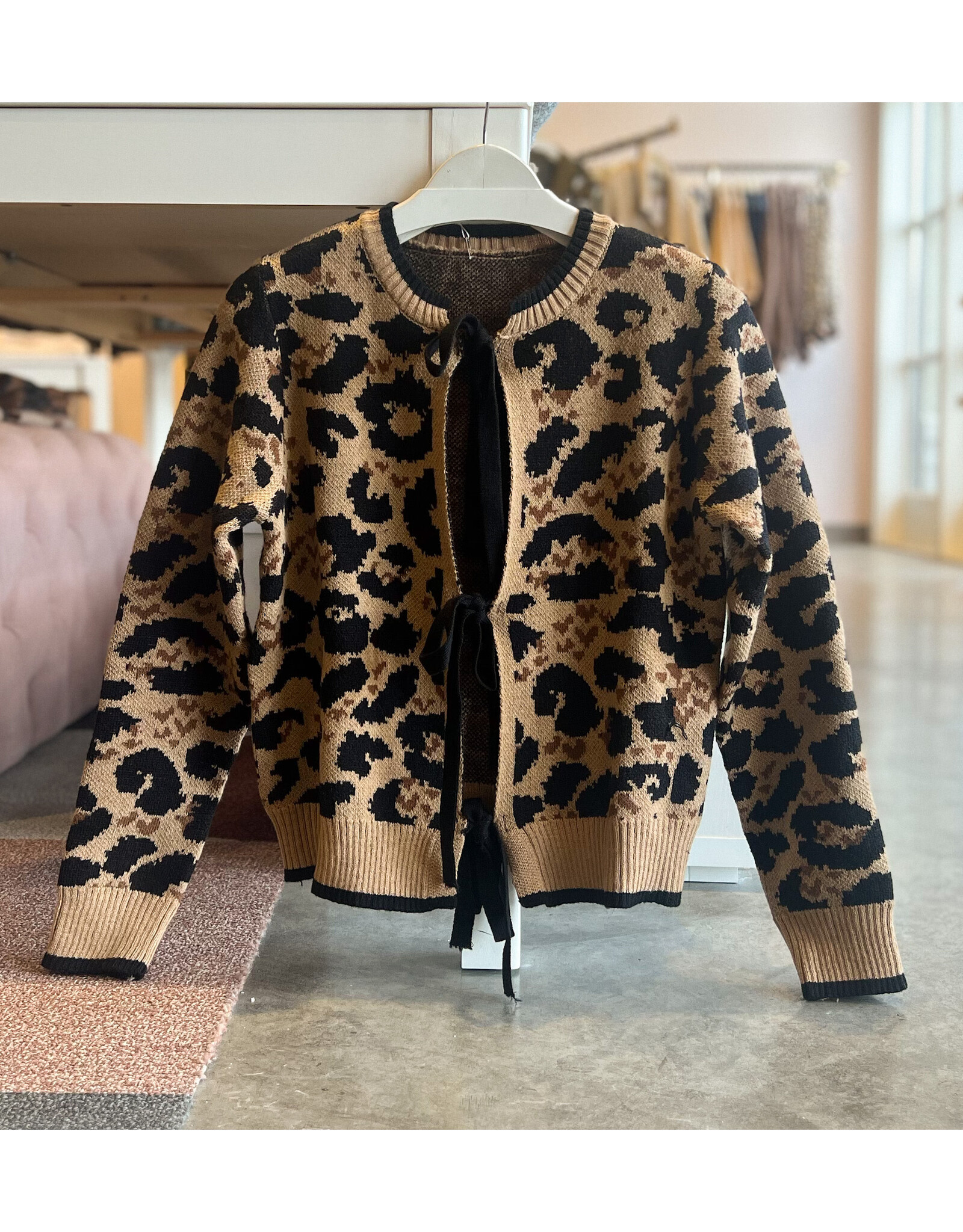 BARNABY LEOPARD BOW SWEATER