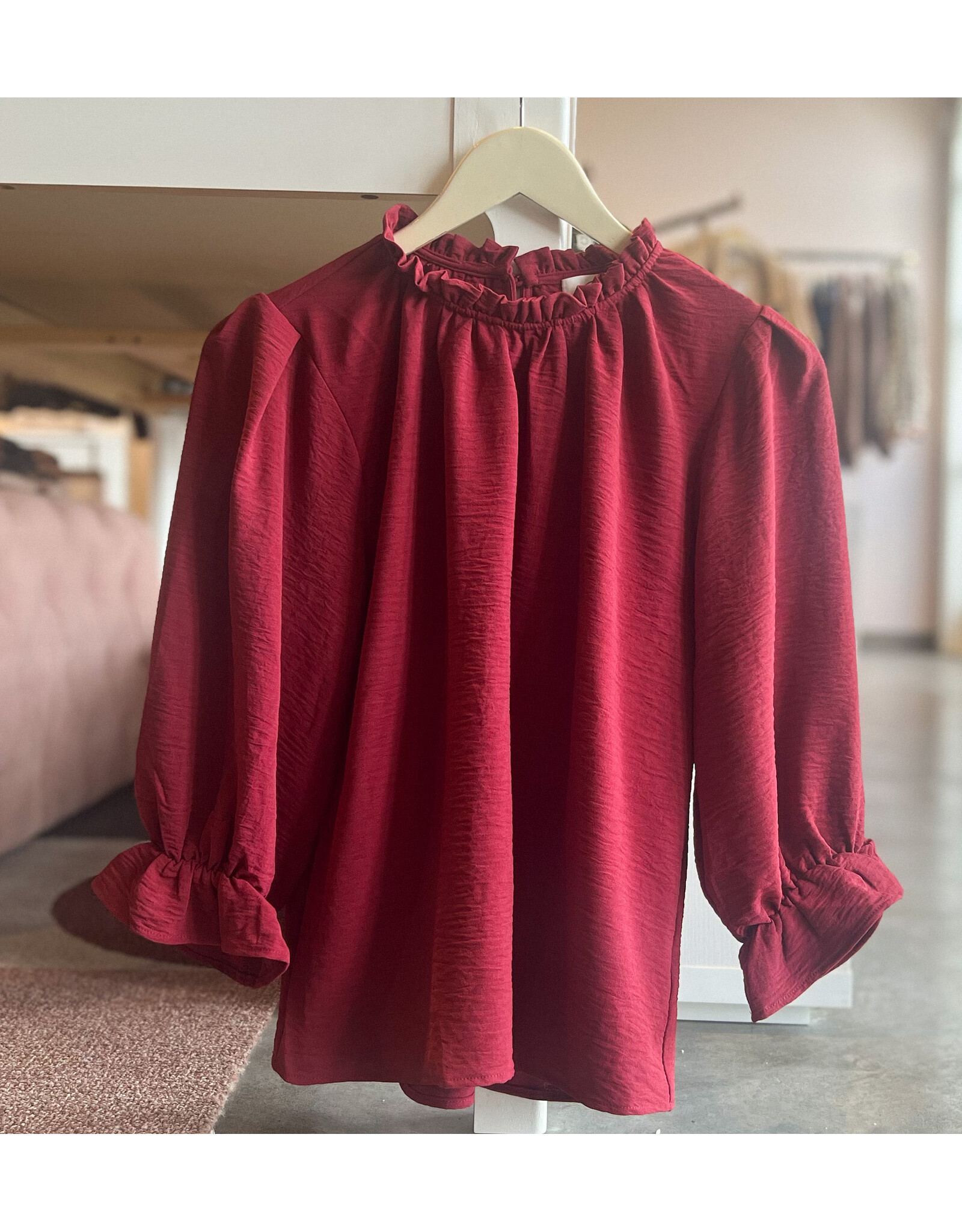 PABLA RUFFLE MOCK NECK TOP