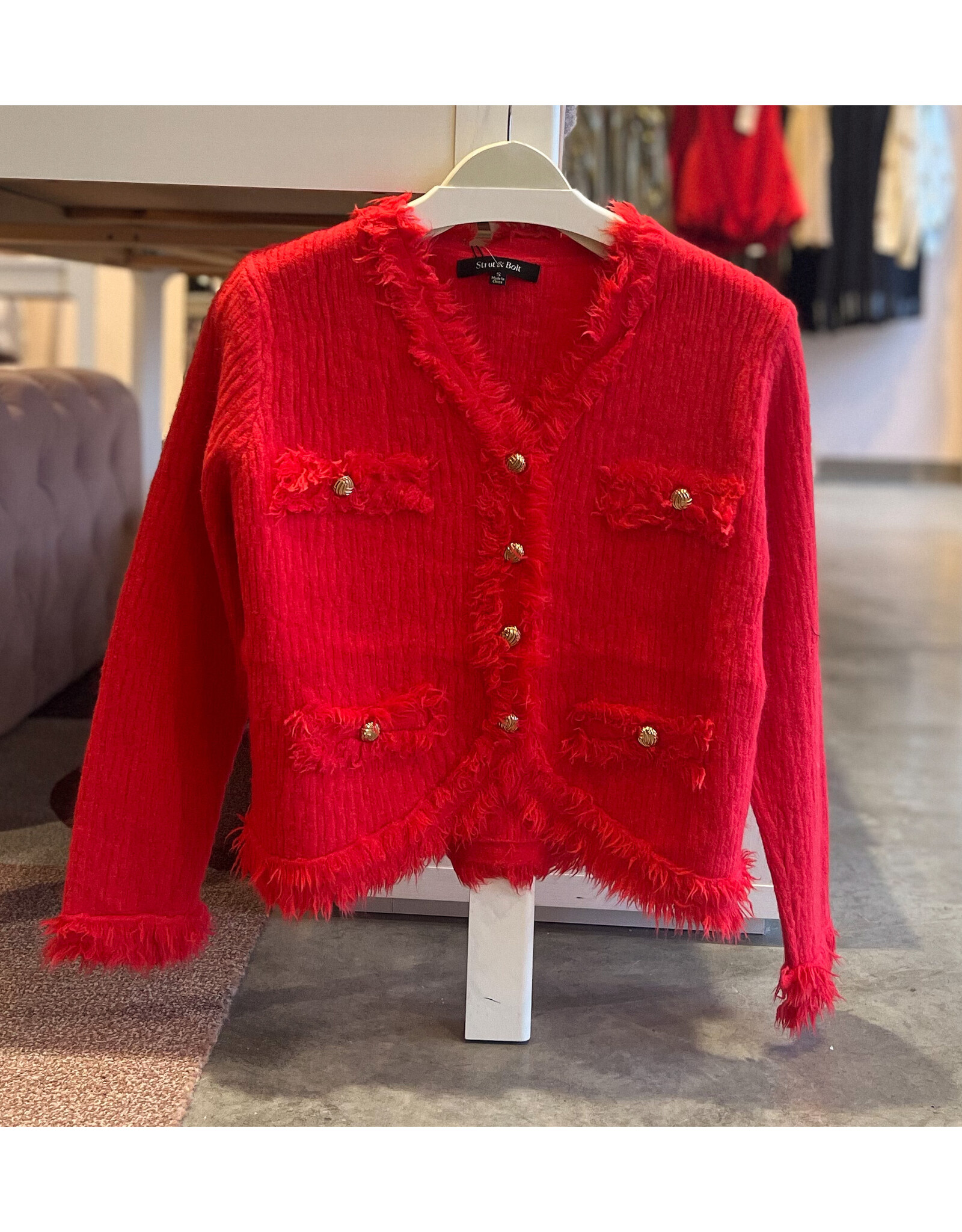 VLAD FRAYED TEXTURED CARDIGAN