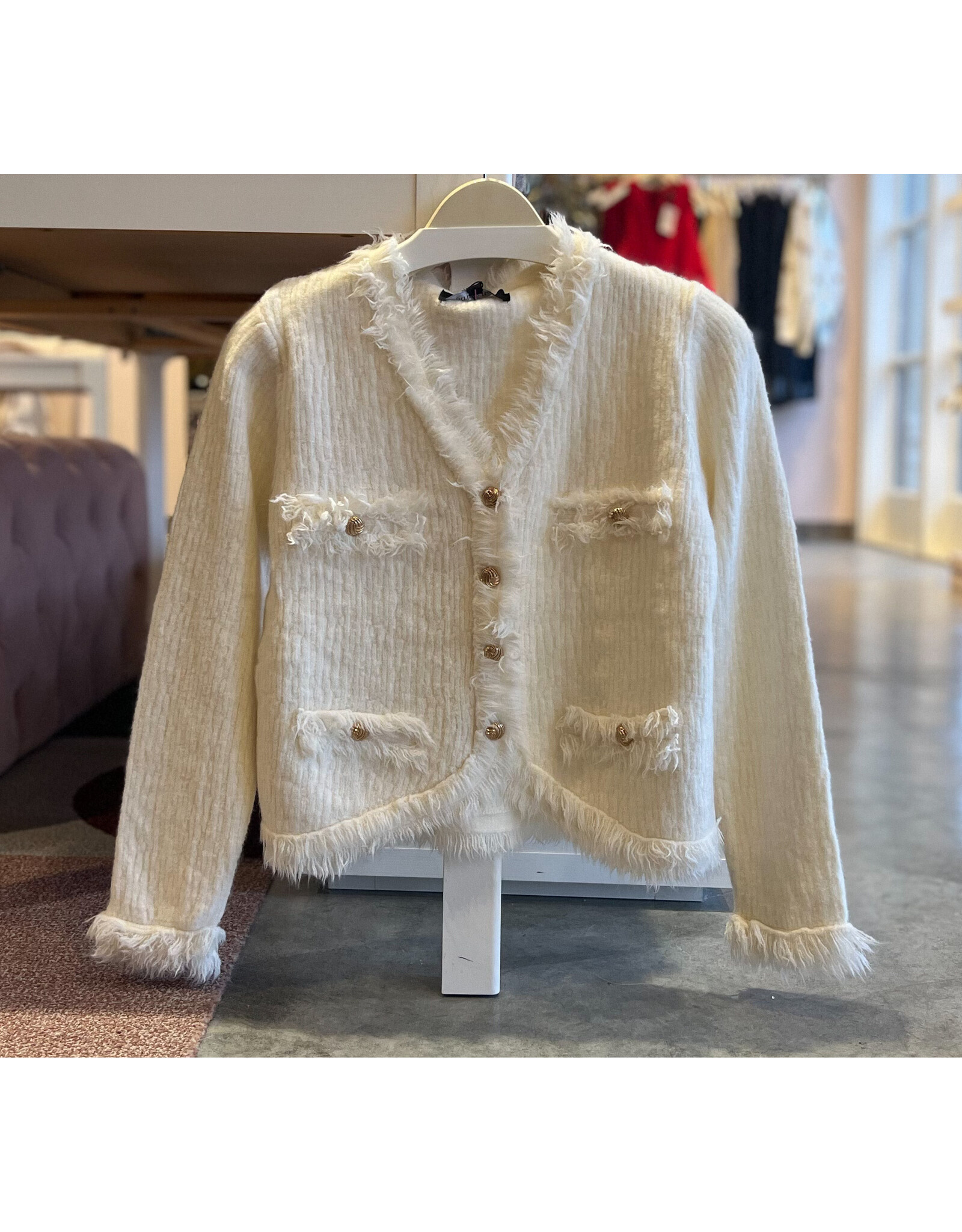 VLAD FRAYED TEXTURED CARDIGAN
