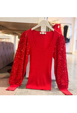 DEMENIA SEQUIN SLV TOP