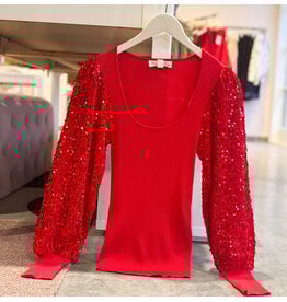 DEMENIA SEQUIN SLV TOP