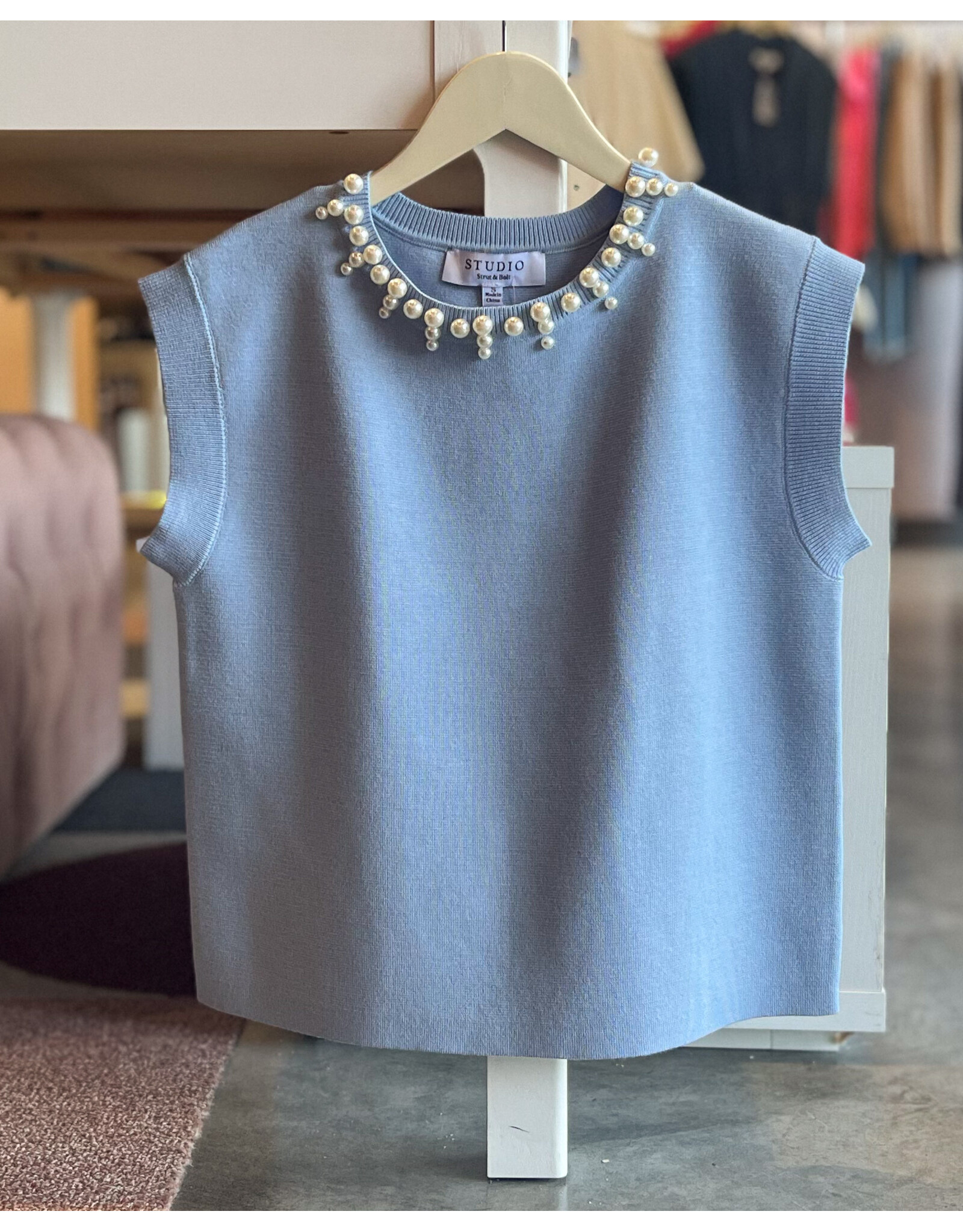 CALLUM PEARL TRIM TOP