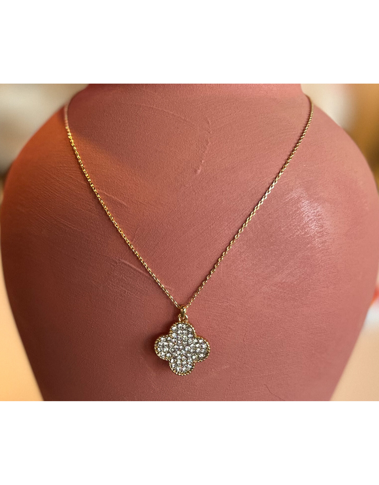 ALESSIA PAVE CLOVER NECKLACE