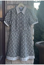 EMMETT CONTRAST JACQUARD DRESS