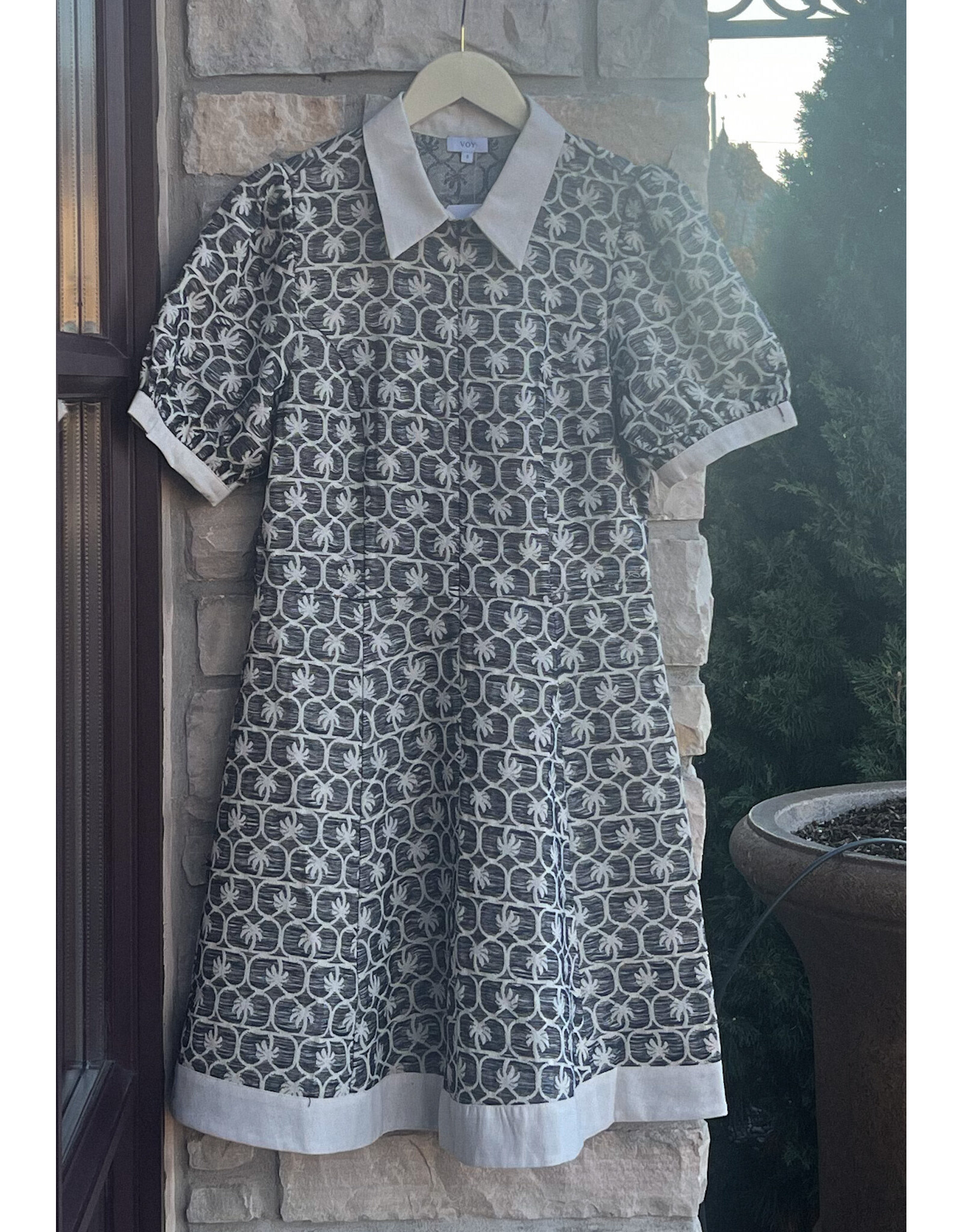 EMMETT CONTRAST JACQUARD DRESS