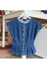 HENDRIX WASHED DENIM TOP