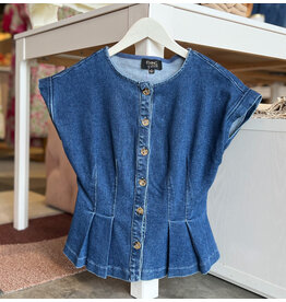 HENDRIX WASHED DENIM TOP