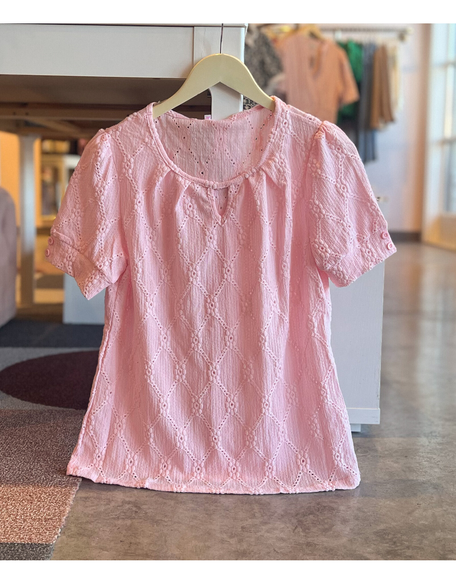 ZULEIKA EYELET KNIT TOP