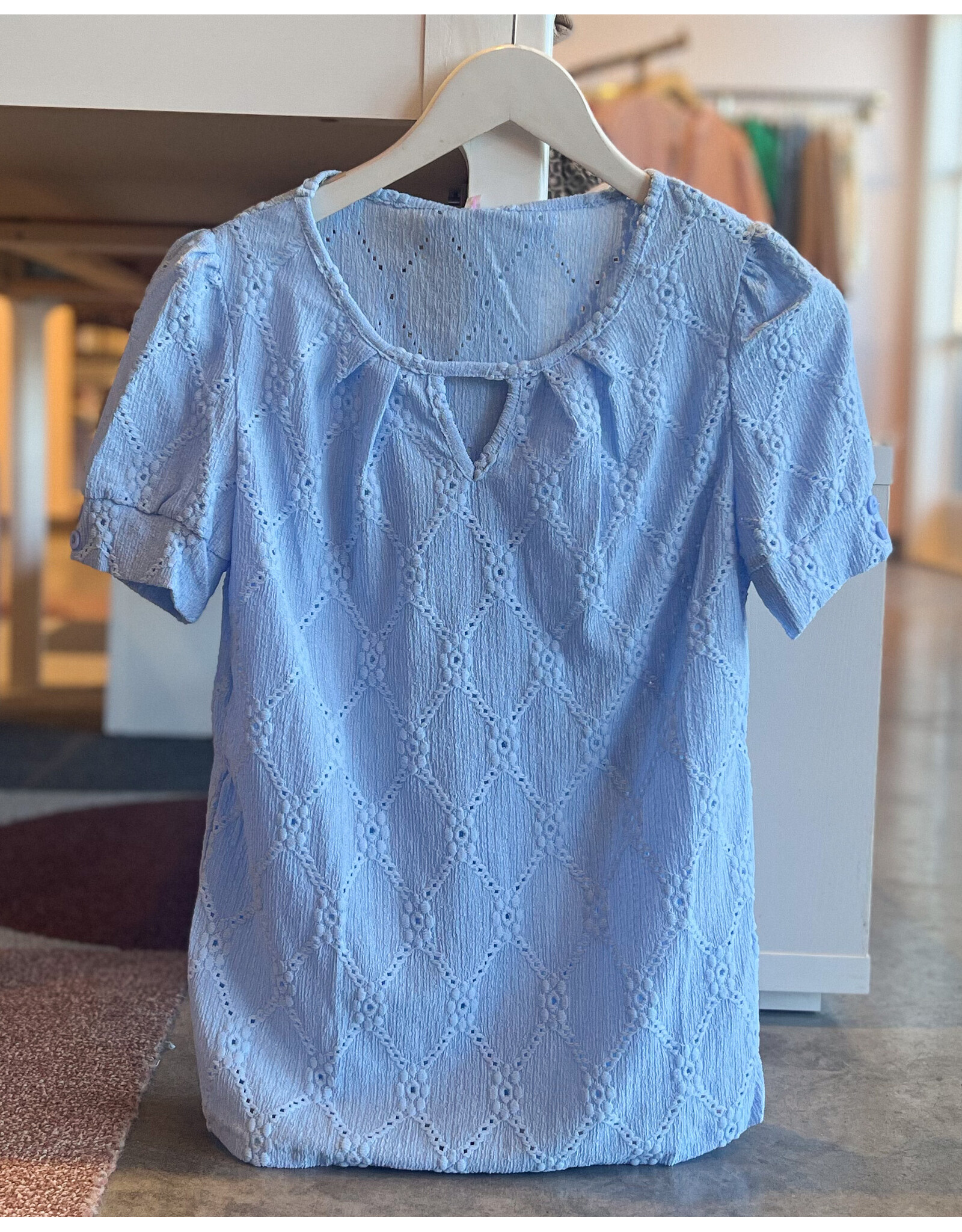 ZULEIKA EYELET KNIT TOP