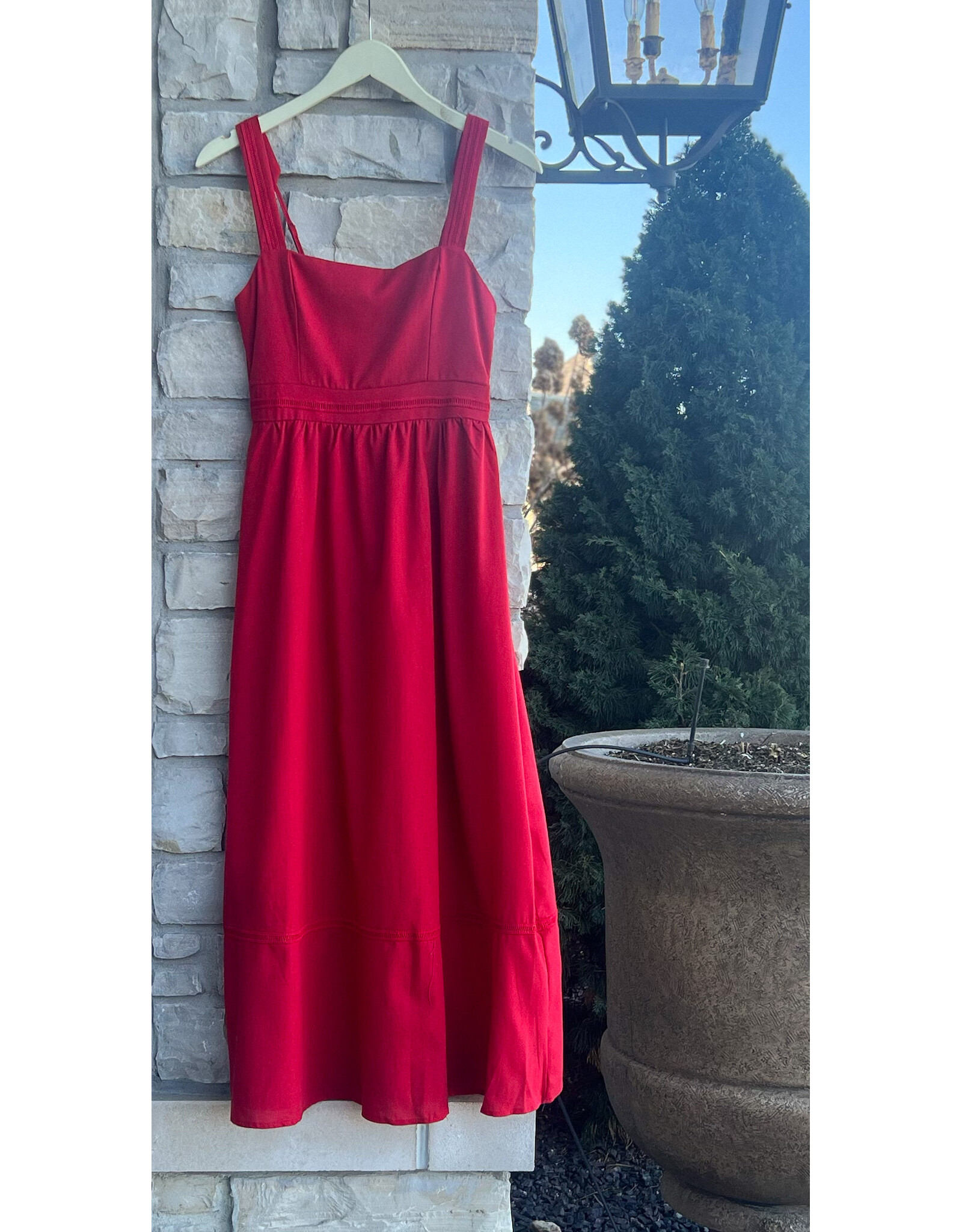 AJAX LACE TRIM MIDI DRESS