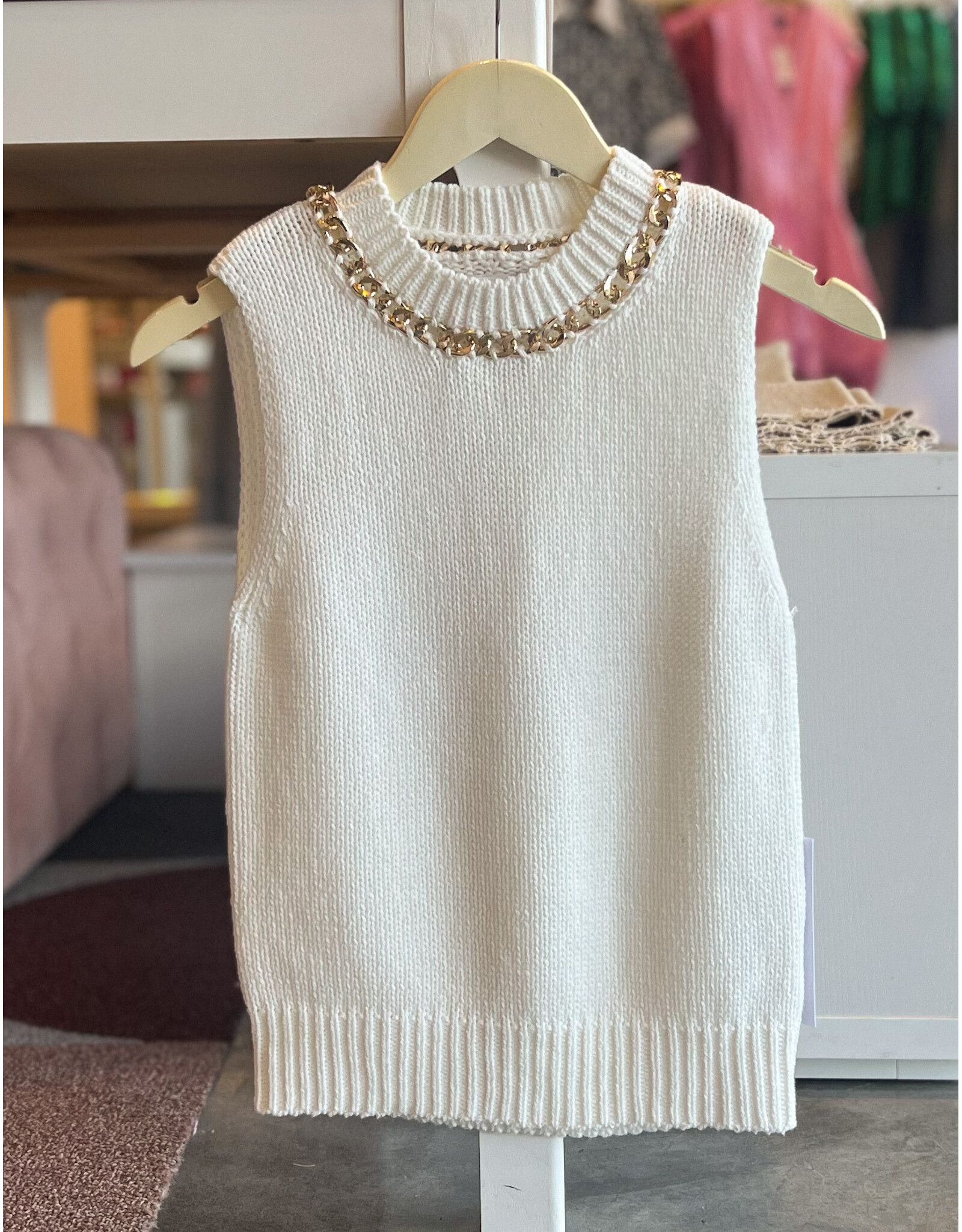 BISHOP + YOUNG SAVOY CHAIN DETAIL SWEATER TANK