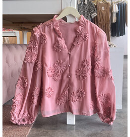 ARDALION SHEER 3D FLORAL TOP