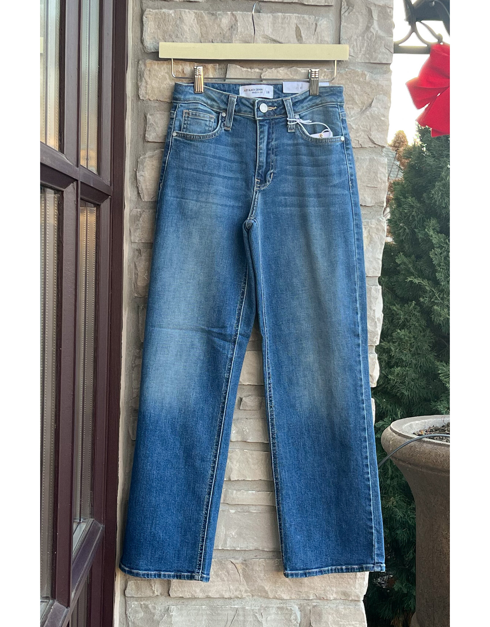 CEZAR MID RISE SLIM WIDE LEG DENIM