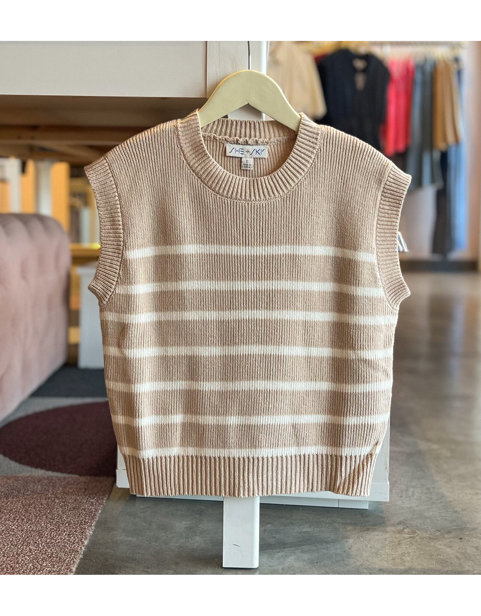 JUNO STRIPE SWEATER TOP