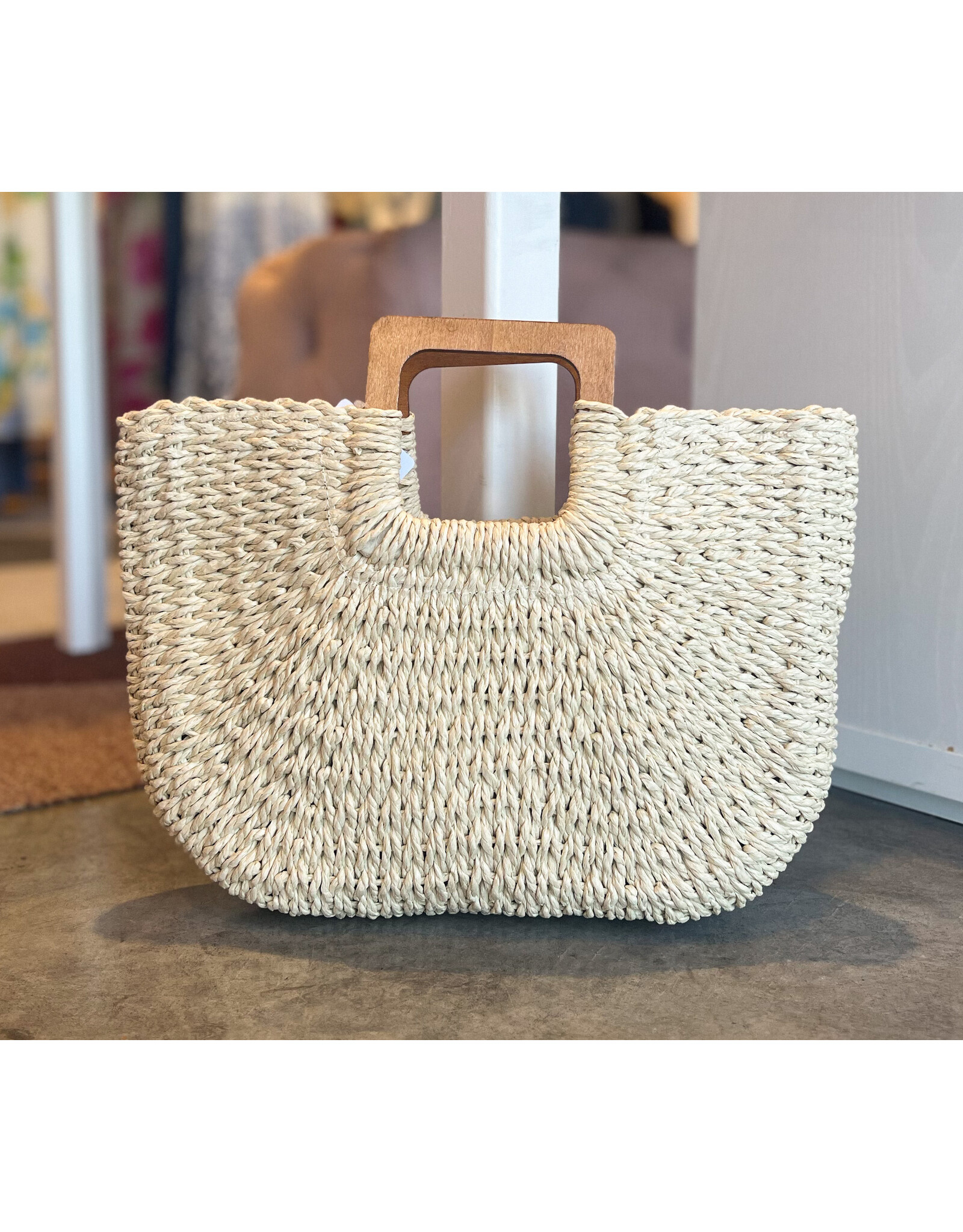 DESPINA WOODEN HANDLE PURSE