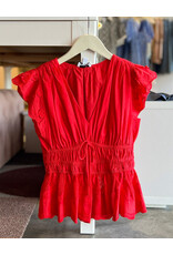 ARAMINTA V NK FLUTTER SLV TOP