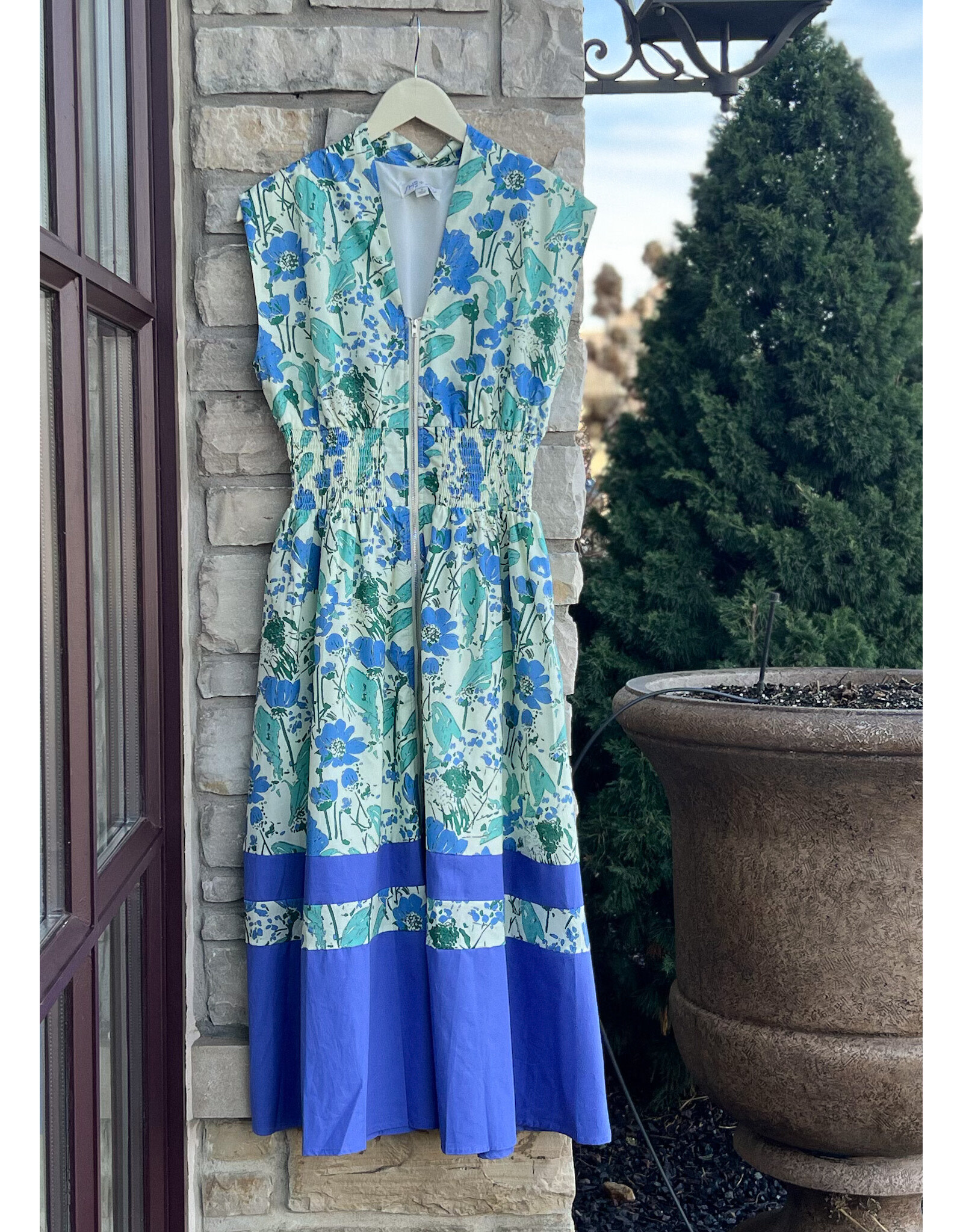 CABRIOLE SMOCKED WAIST MIDI DRESS