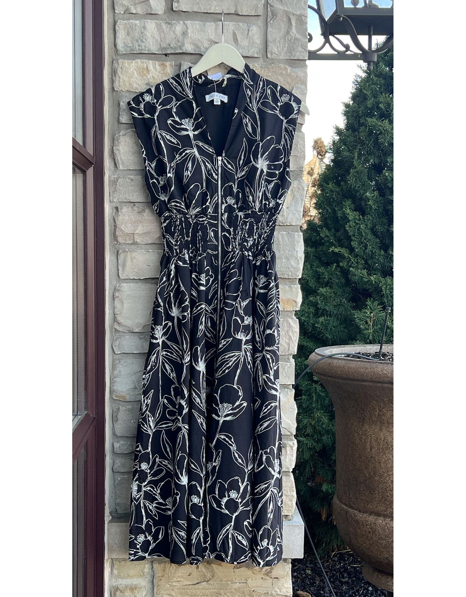 CAHYA SMOCKED WAIST MIDI DRESS