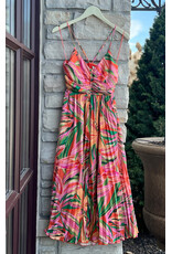 SUNSET RIDGE PLEATED MIDI DRESS