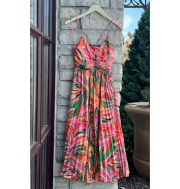 SUNSET RIDGE PLEATED MIDI DRESS