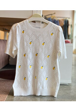 WILDER LEMON EMBROIDERED SWEATER TOP