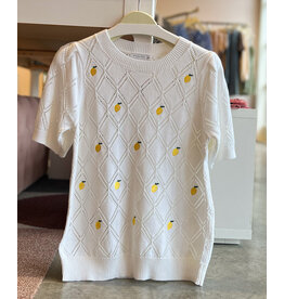 WILDER LEMON EMBROIDERED SWEATER TOP