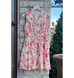 CRUZ V NK SMOCKED DRESS